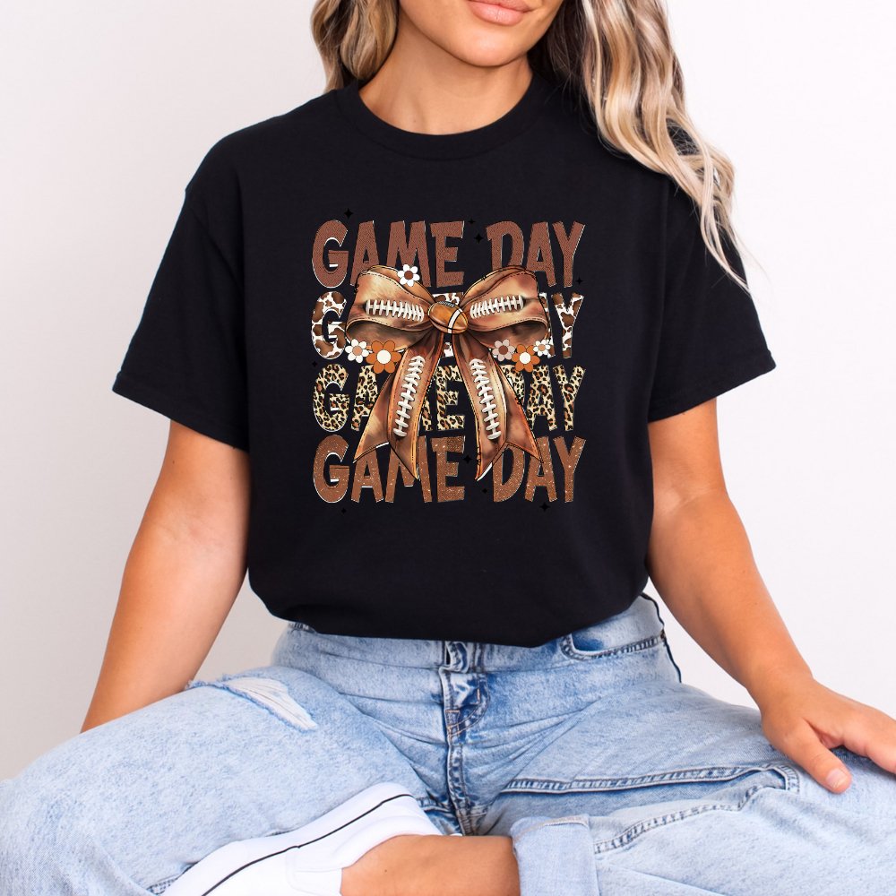 Game Day Football Shirt Coquette Bow Tee (4 colors) T-Shirt
