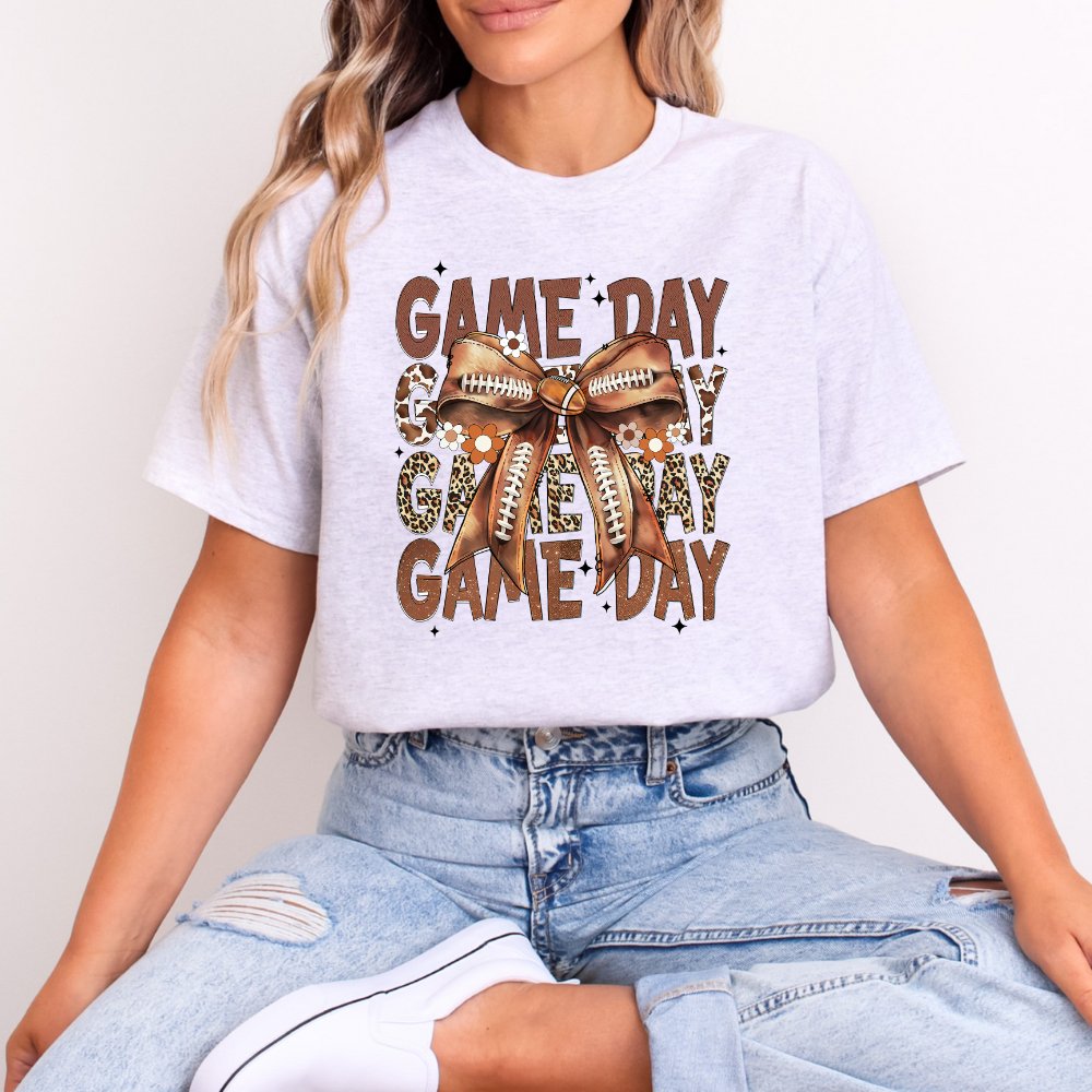 Game Day Football Shirt Coquette Bow Tee (4 colors) T-Shirt