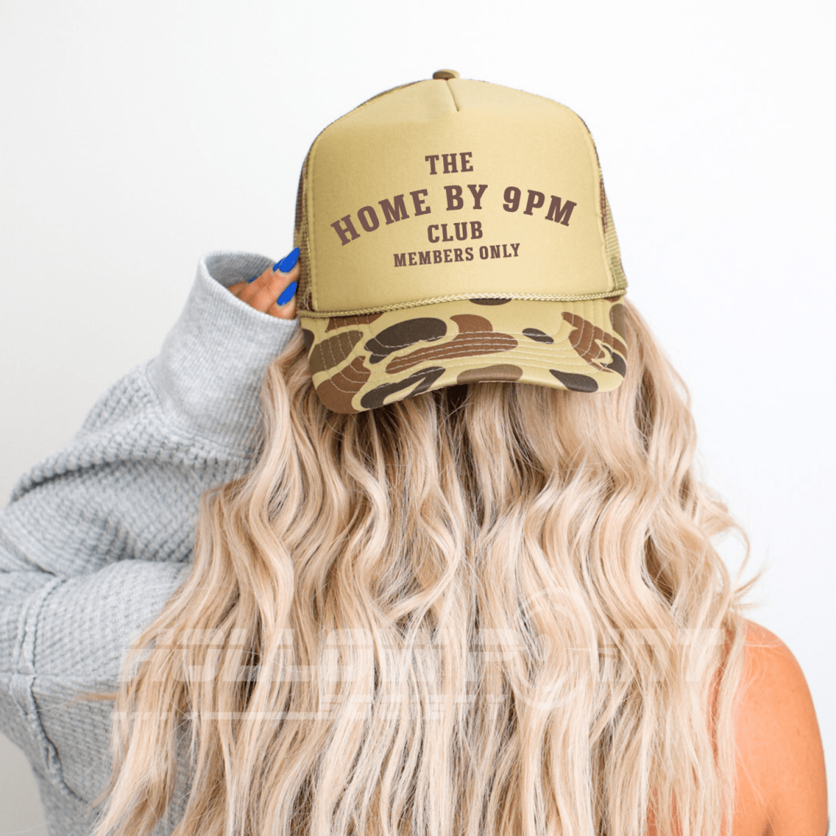 Home By 9pm Club Funny Classic Foam Trucker Hat for Women Trucker Hat
