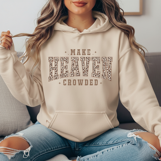 Make Heaven Crowded Leopard Sweater Women's Christian Hooded Sweatshirt