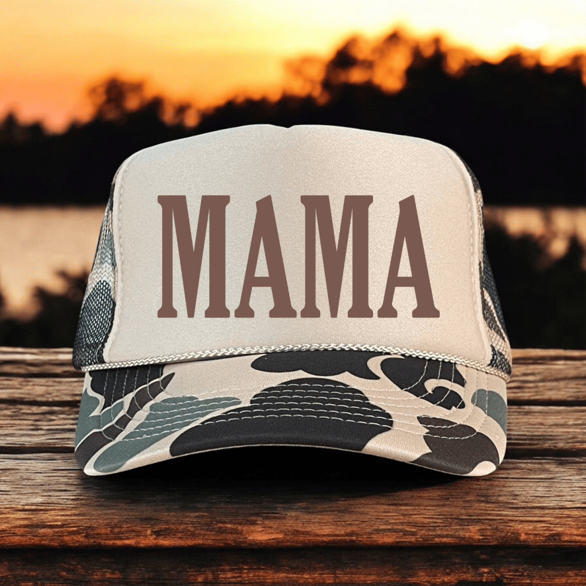 Mama Panel MAMA Classic Women's 5 Panel Foam Trucker Hat Tan/Camo – VividEditions