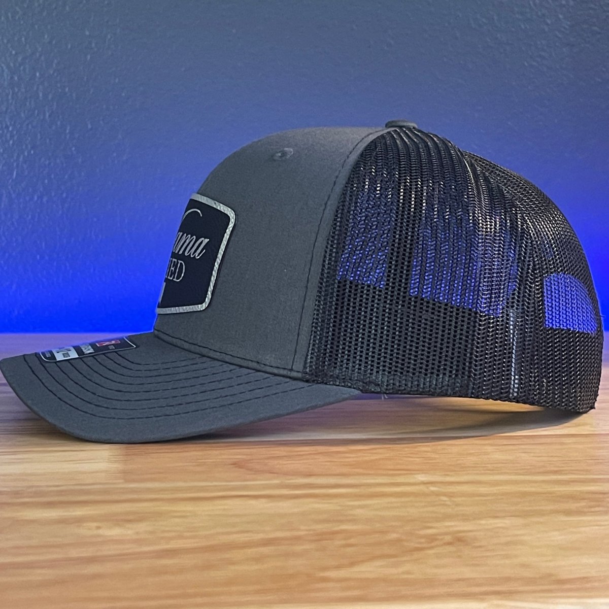 MAMA TRIED Funny Leather Patch Hat Charcoal/Black Patch Hat