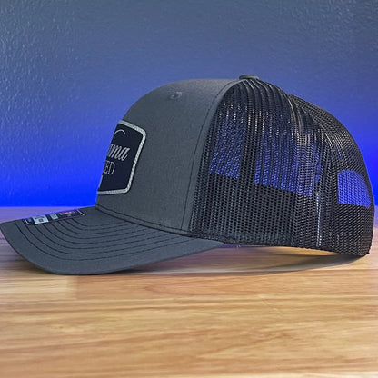 MAMA TRIED Funny Leather Patch Hat Charcoal/Black Patch Hat