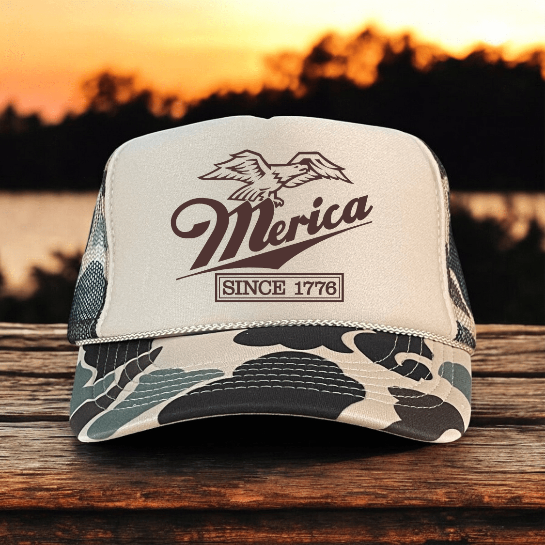Merica Since 1776 Independence Day Summer Classic Foam Trucker Hat Trucker Hat