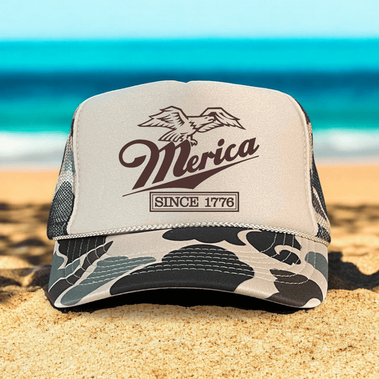 Merica Since 1776 Independence Day Summer Classic Foam Trucker Hat Trucker Hat
