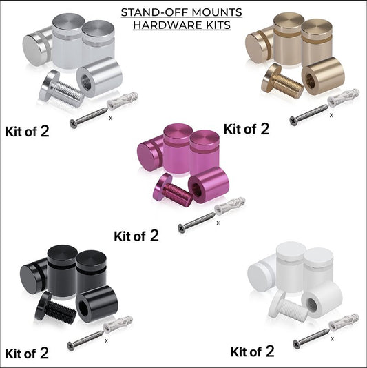 Metal Standoff Mounts - Set of 2 Mounting Hardware - VividEditions