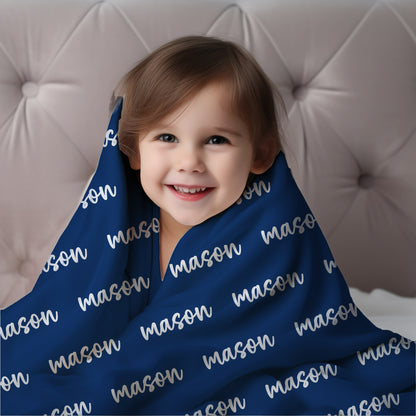 Personalized SnugglePlush™ Fleece Name Blanket - Brush Script