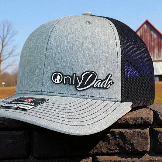Only Dads Funny Side Leather Patch Hat Black/Silver Patch Hat