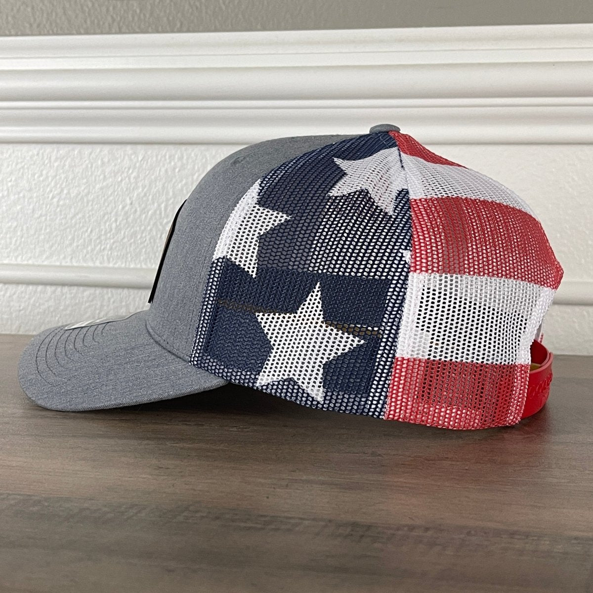 Overworked And Underlaid Funny Leather Patch Hat Stars & Stripes Patch Hat - VividEditions