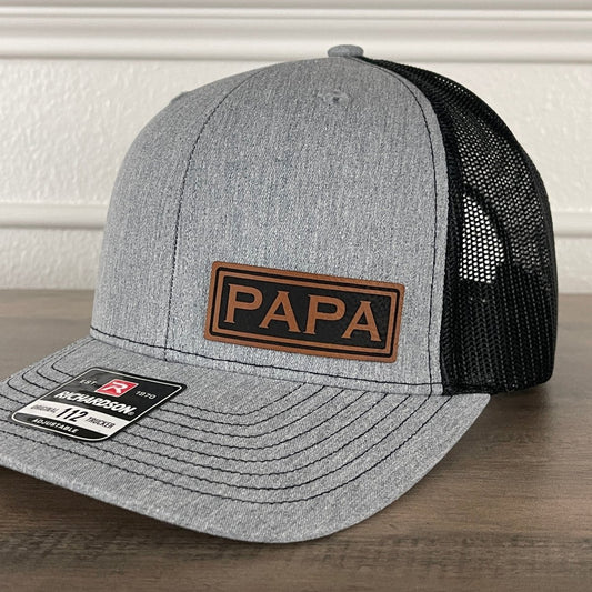 PAPA Side Leather Patch Hat Patch Hat - VividEditions