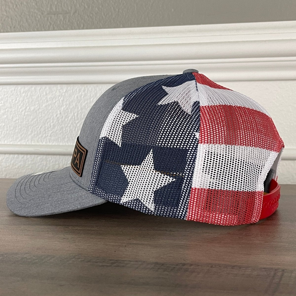 PAPA Side Leather Patch Hat Stars & Stripes Patch Hat - VividEditions