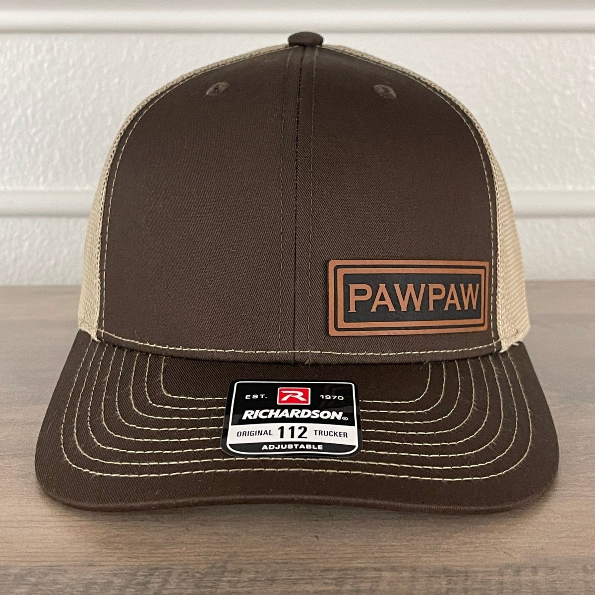 PAWPAW Side Leather Patch Hat Brown Patch Hat - VividEditions