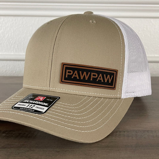 PAWPAW Side Leather Patch Hat Khaki Patch Hat - VividEditions