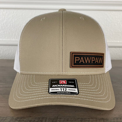 PAWPAW Side Leather Patch Hat Khaki Patch Hat - VividEditions
