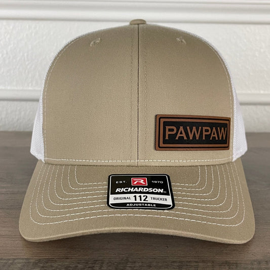 PAWPAW Side Leather Patch Hat Khaki Patch Hat - VividEditions