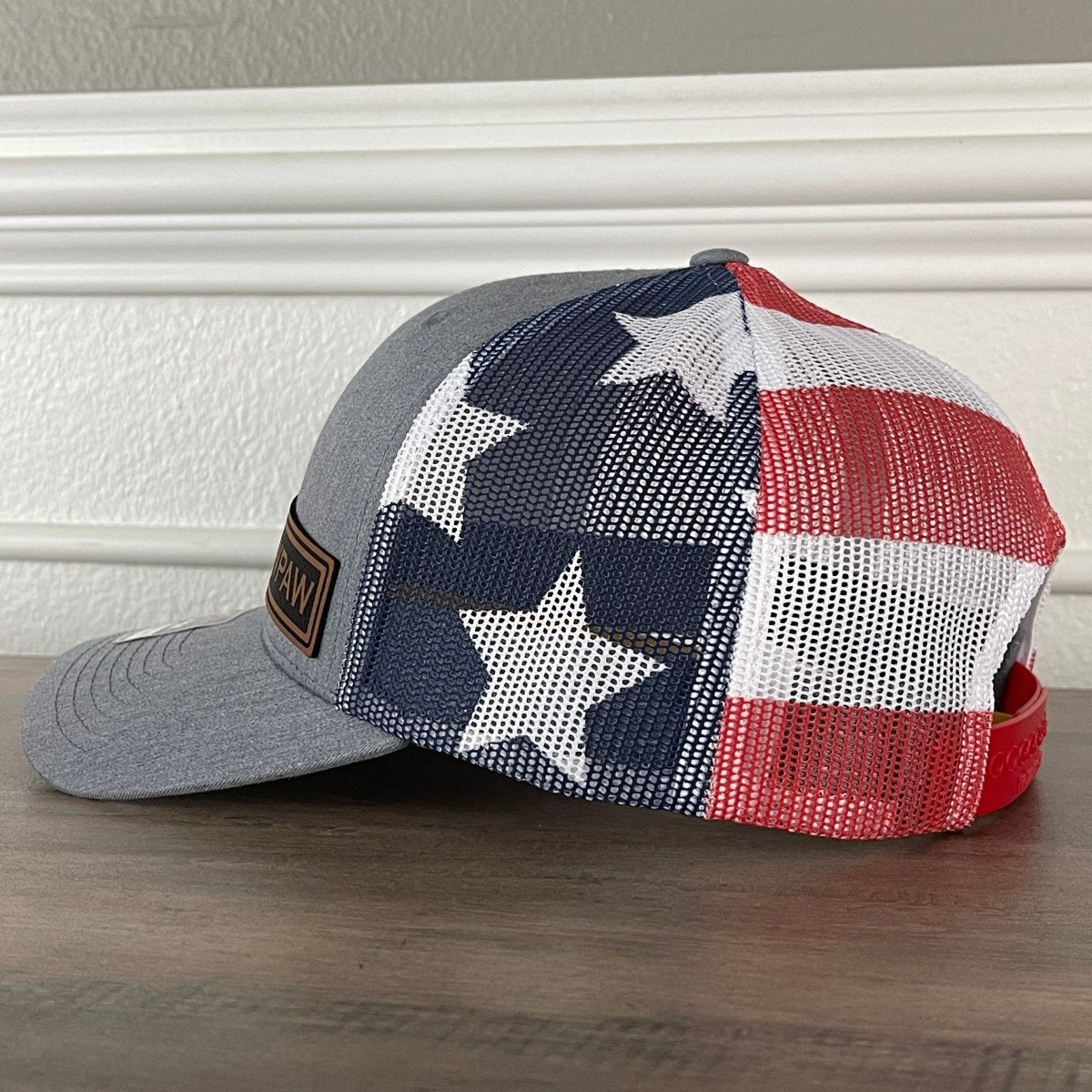PAWPAW Side Leather Patch Hat Stars & Stripes Patch Hat - VividEditions