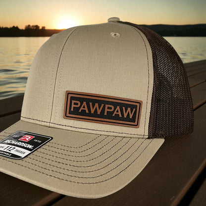 PAWPAW Side Leather Patch Hat Khaki/Brown
