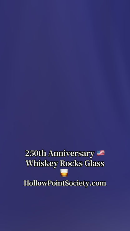 United States 250th Anniversary Engraved Rocks Whiskey Glass, USA Patriotic Gift For Him