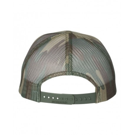 Fishing Duck Hunting American Flag Patriotic Leather Patch Hat Green/Camo