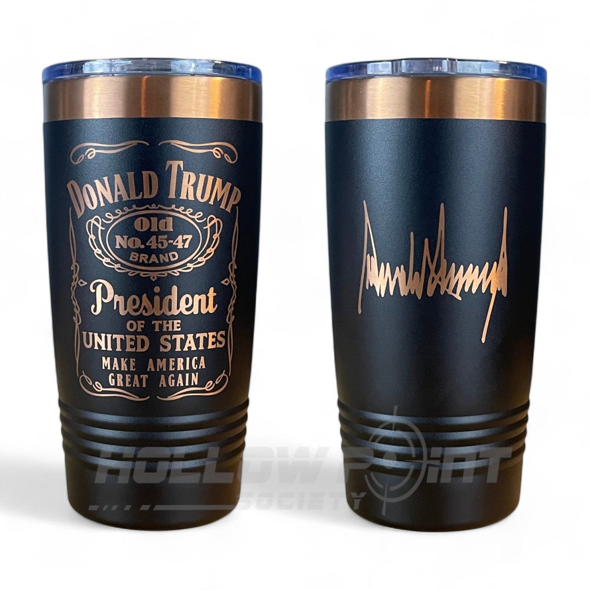 Signature Edition: Trump 45 - 47 Tumbler Collector's Mug 20oz Rose Gold Laser Engraved Tumblers