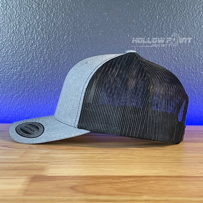 The Pledge Of Allegiance American Flag SnapBack Trucker Blk/Silv Leather Patch Hat Patch Hat