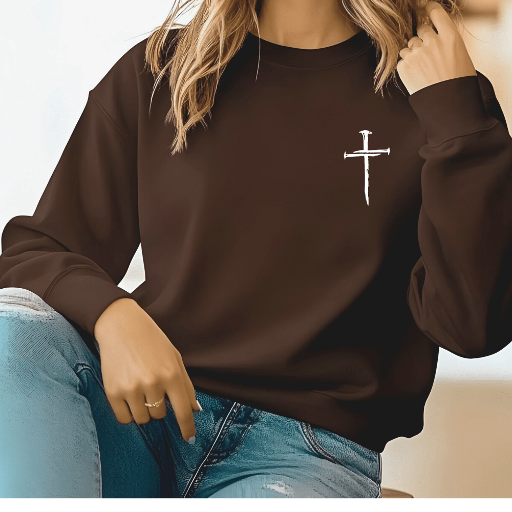 Three Nail Cross Women's Christian Sweater - Hollow Point Society - Sweater