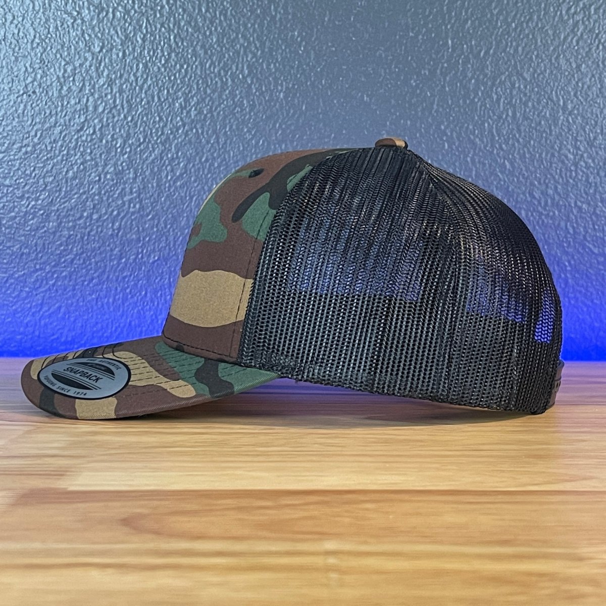 UNVAXXED & OVER TAXED Leather Patch Hat Camo/Black Rawhide Patch Hat