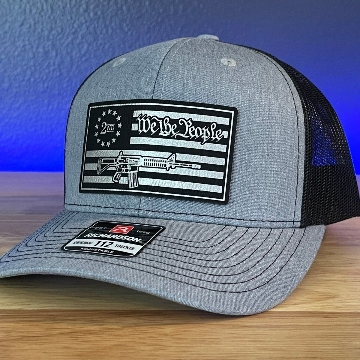 WE THE PEOPLE 2ND AMENDMENT AMERICAN FLAG PATRIOTIC Leather Patch Hat Patch Hat - VividEditions