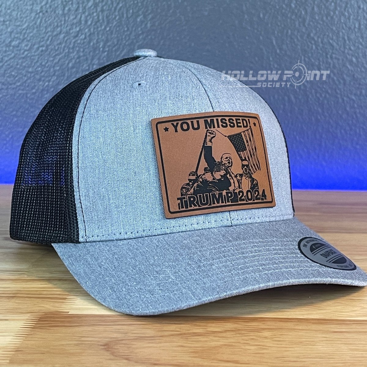 YOU MISSED TRUMP 2024 SnapBack Trucker Rawhide Leather Patch Hat Patch Hat