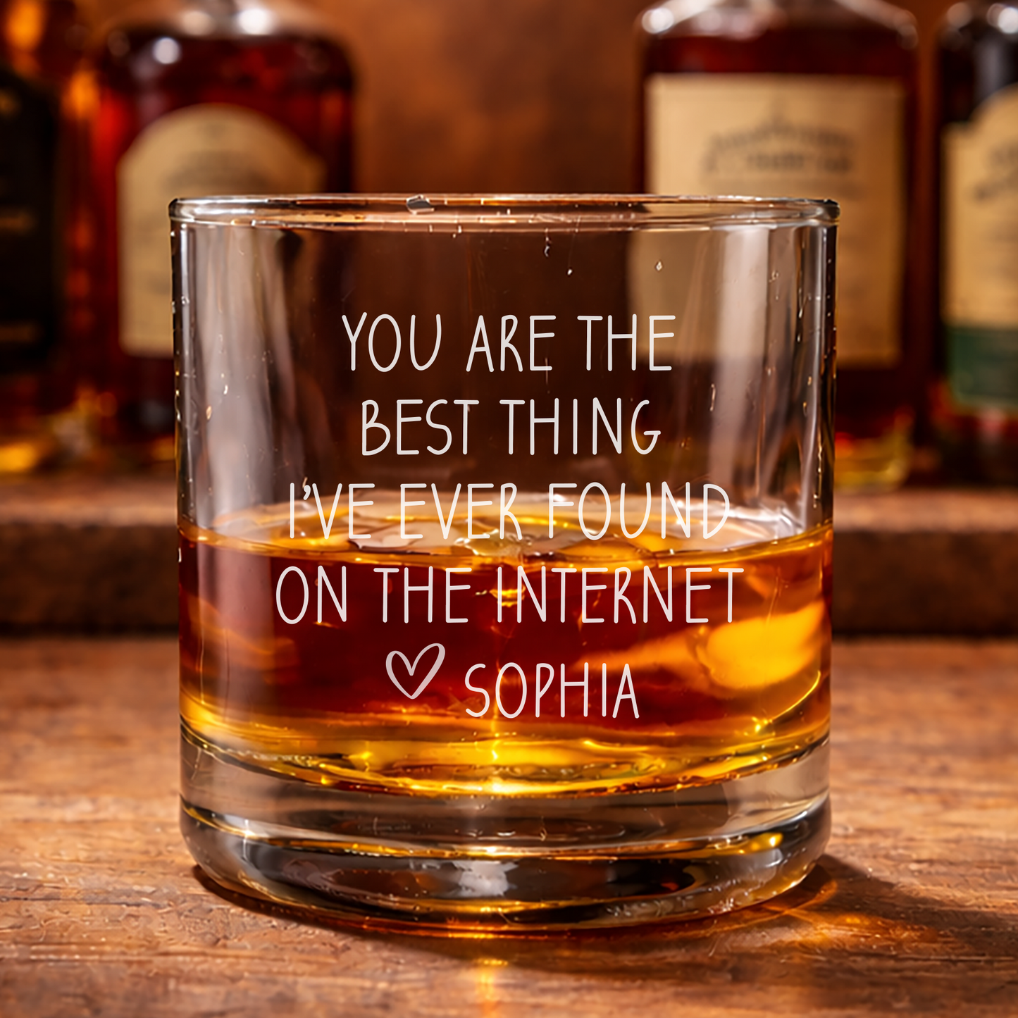 Engraved Whiskey Glass 'You Are The Best Thing' Funny Personalized Rocks Glass with Name