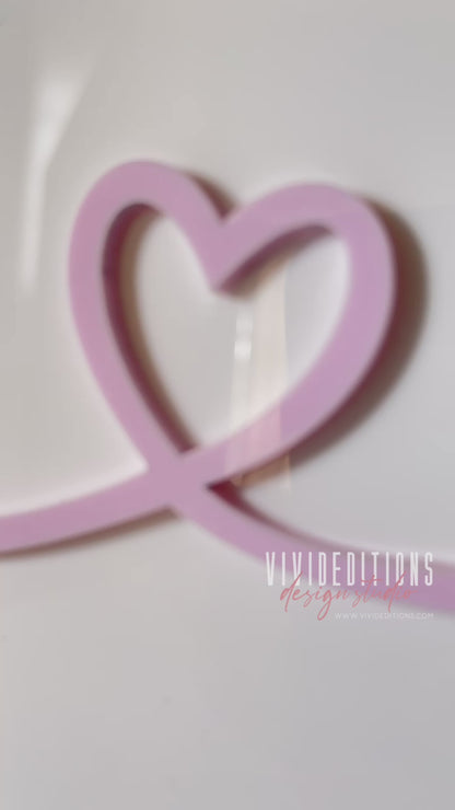 Double Initial Heart Swash Business Logo Sign