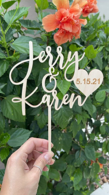 Personalized First Names + Date Cake Topper