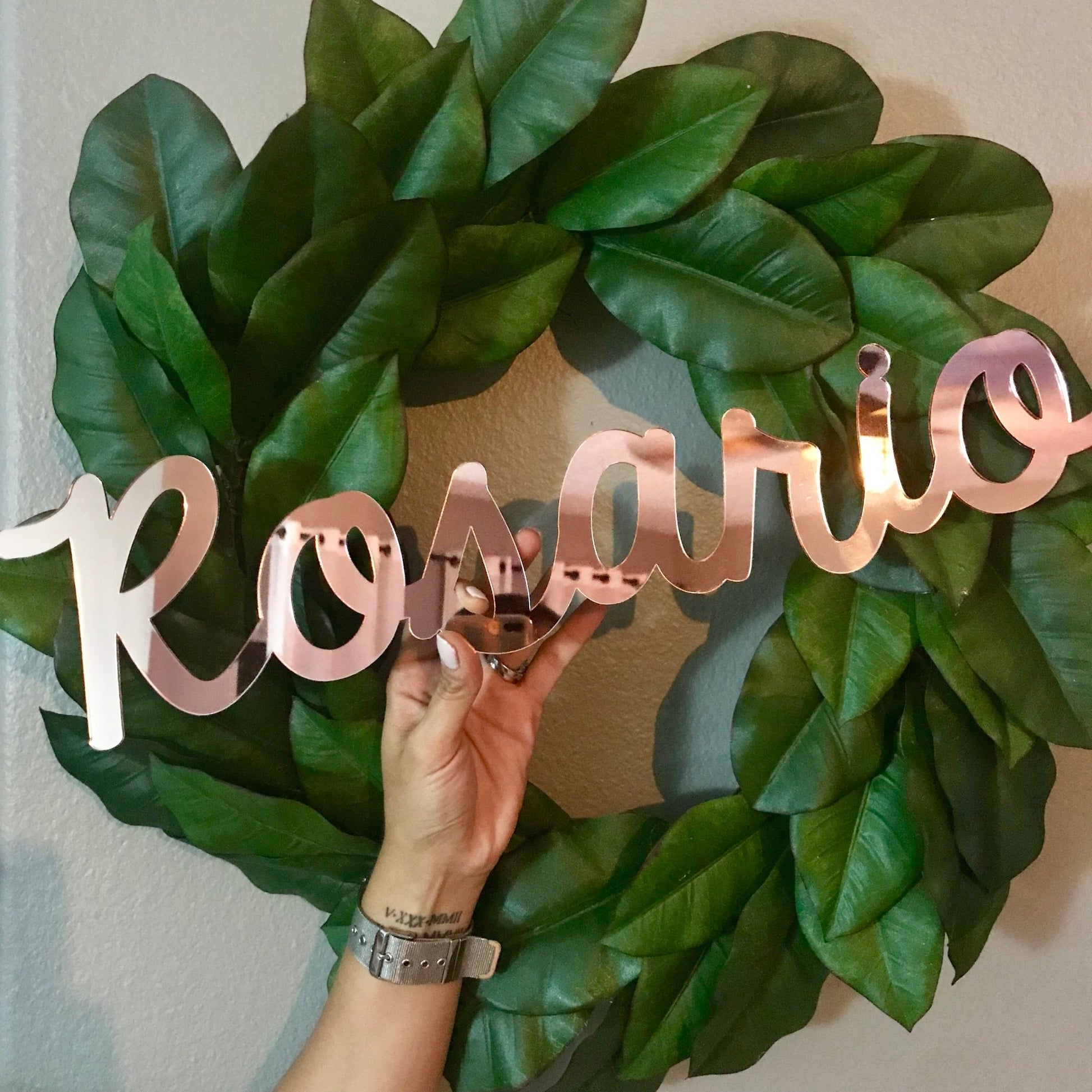 18” Gold Mirror Small Personalized Name Sign - VividEditions