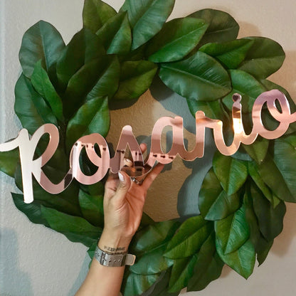 18” Gold Mirror Small Personalized Name Sign - VividEditions