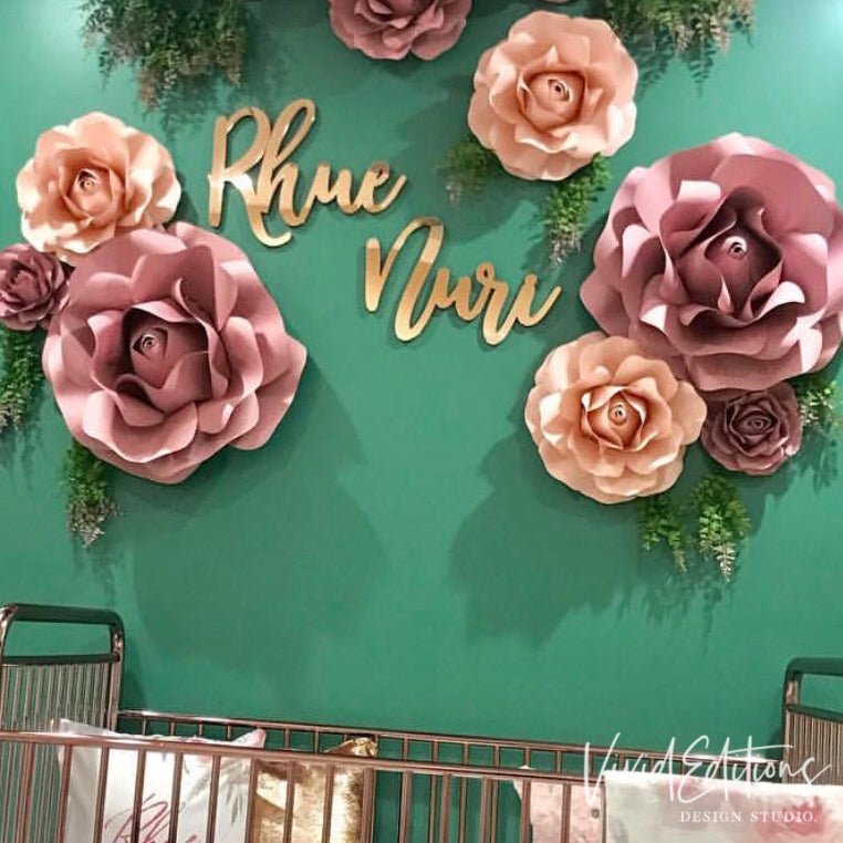 18” Rose Gold Mirror Small Personalized Name Sign Name Sign - VividEditions