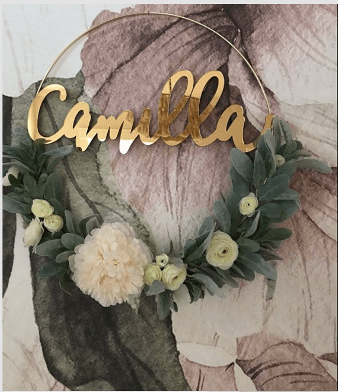 24” Gold Mirror Medium Personalized Name Sign - VividEditions