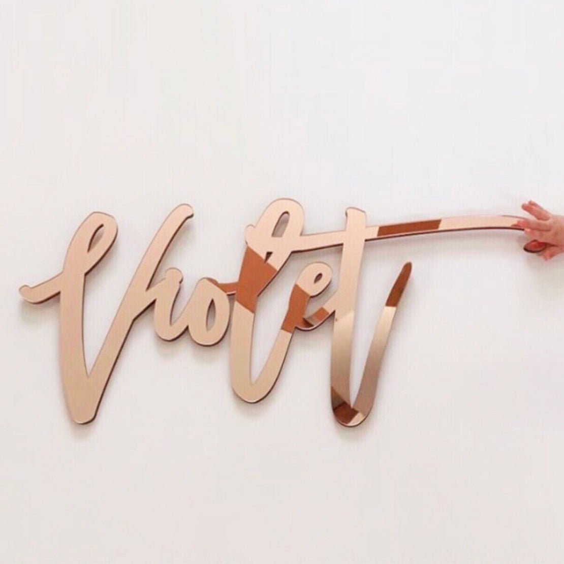 Rose Gold Script Name Sign - Backdrop Name Sign – VividEditions