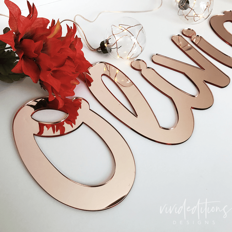 24” Rose Gold Medium Personalized Name Sign - VividEditions