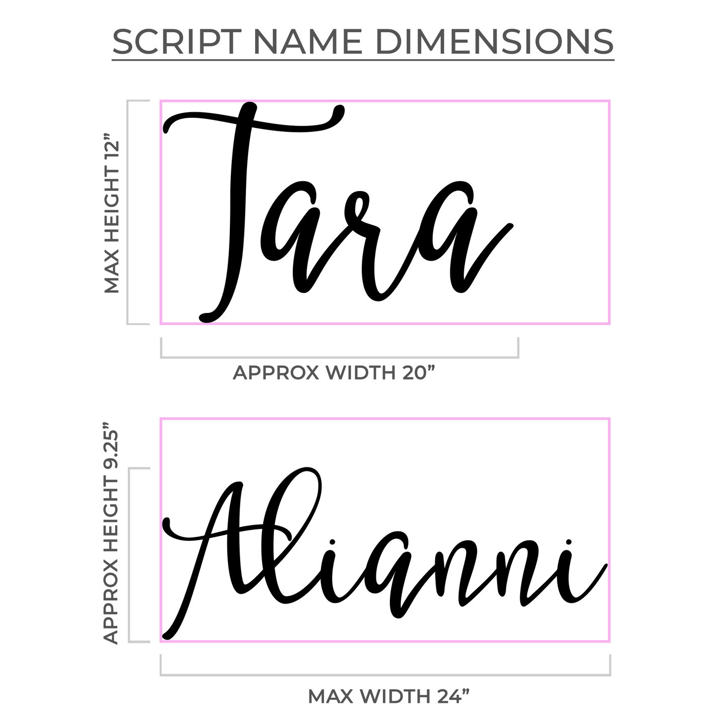 24” Rose Gold Mirror Medium Personalized Name Sign - VividEditions