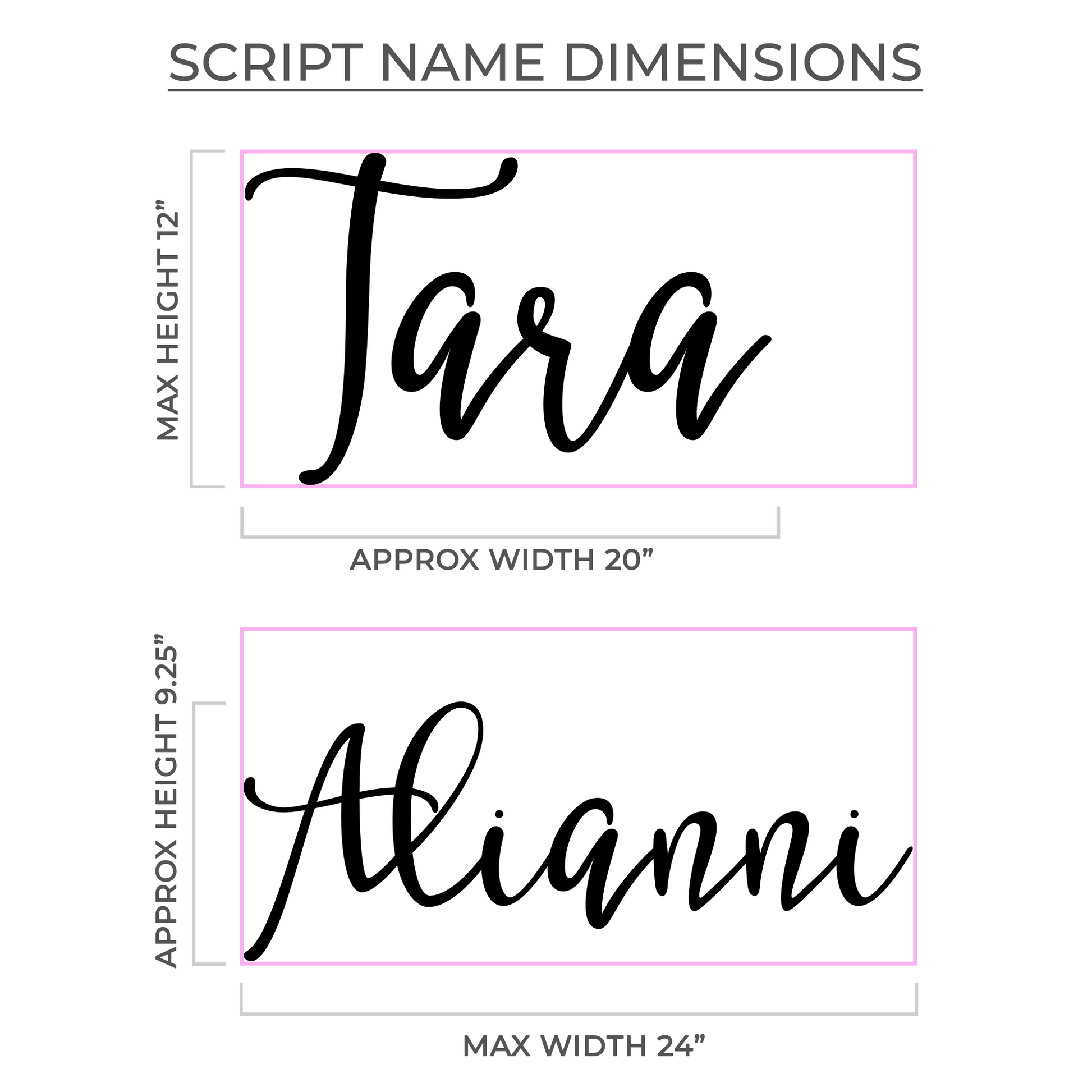 24” Rose Gold Mirror Medium Personalized Name Sign - VividEditions