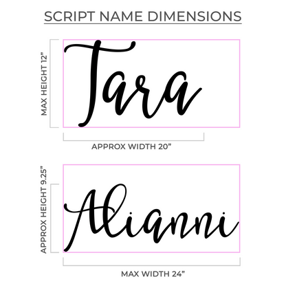 24” Rose Gold Mirror Medium Personalized Name Sign - VividEditions