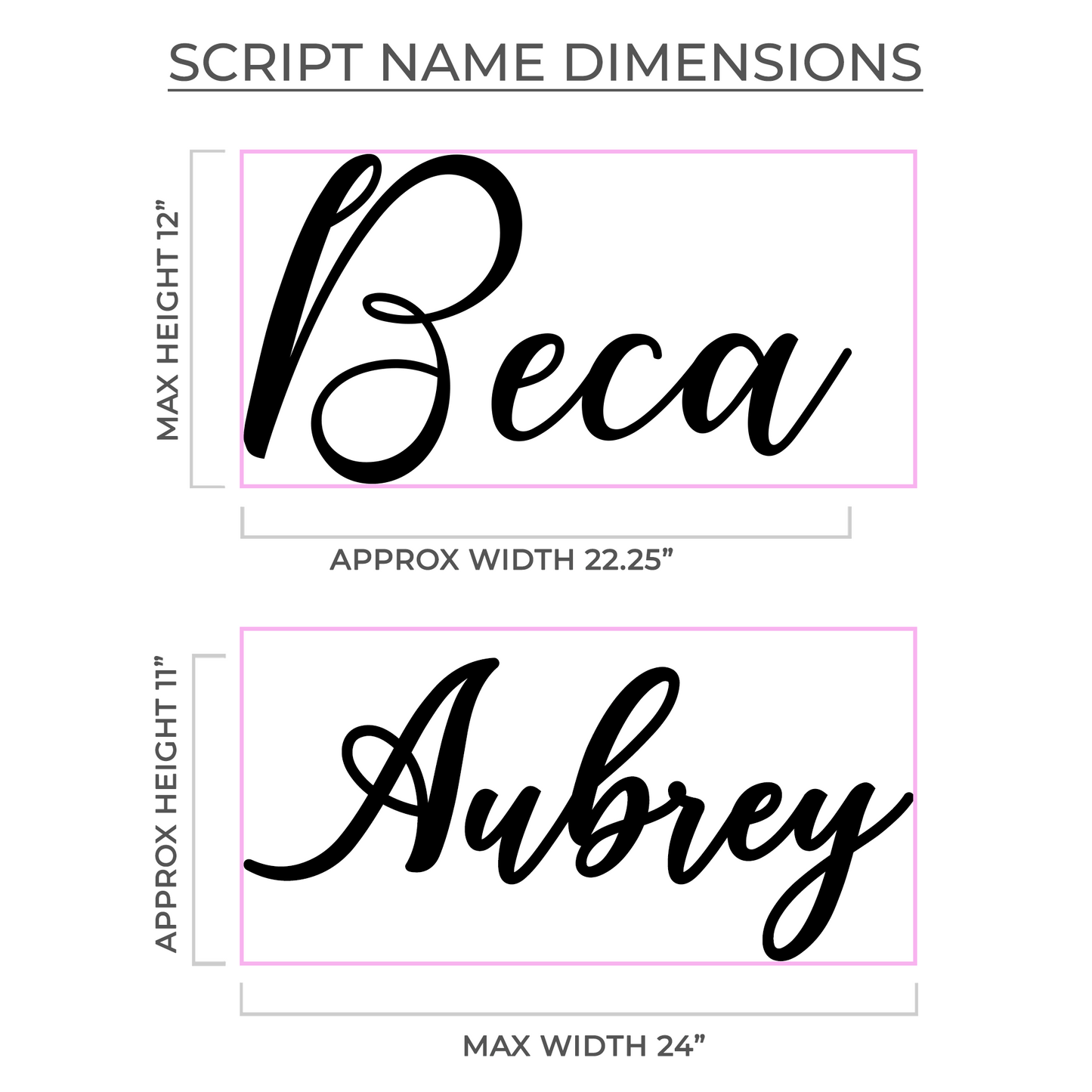 24” Silver Mirror Medium Personalized Name Sign - VividEditions