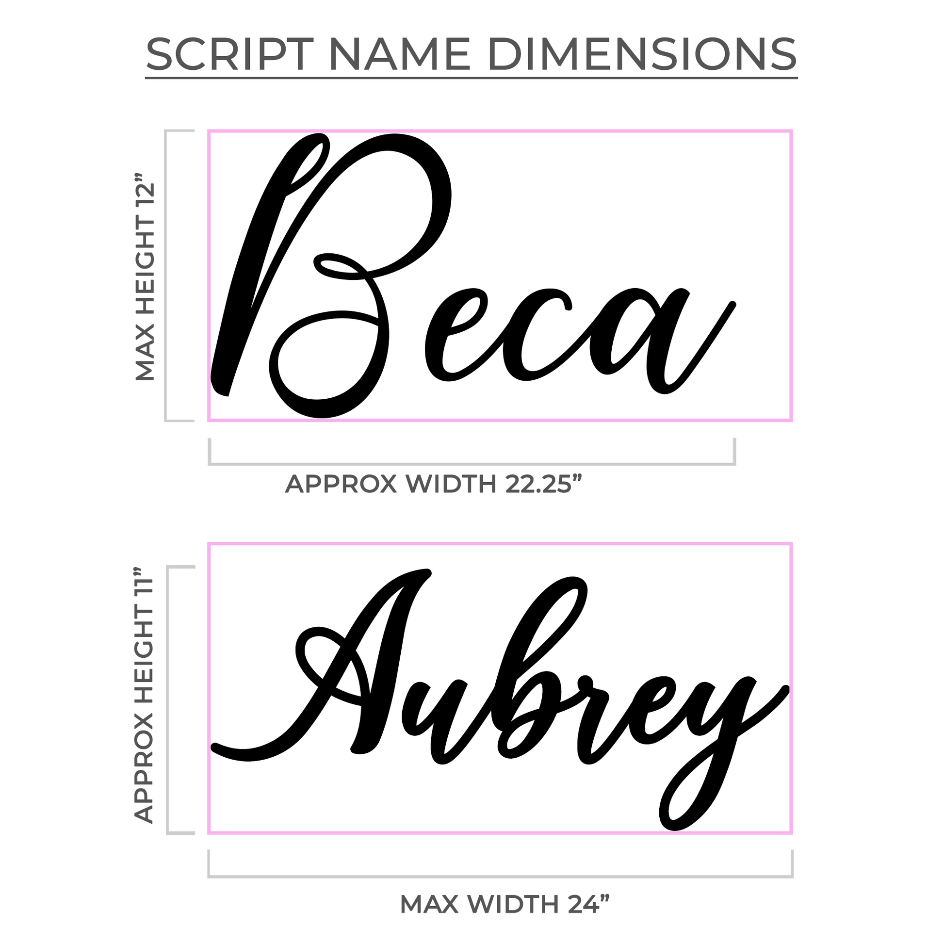 24” Silver Mirror Medium Personalized Name Sign - VividEditions
