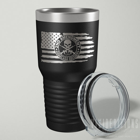 2nd Amendment American Flag Tumbler - 20oz or 30oz (16 color options) Tumblers - VividEditions