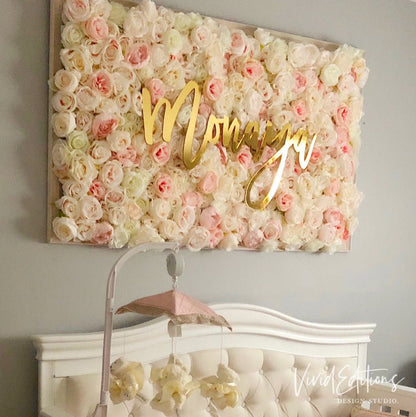 30” Gold Mirror Large Personalized Name Sign Name Sign - VividEditions
