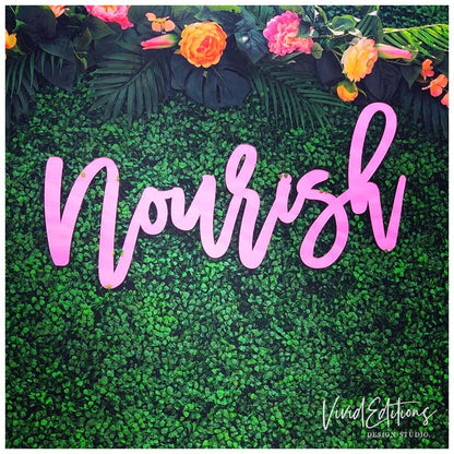 30” Pink Mirror Large Personalized Name Sign - VividEditions