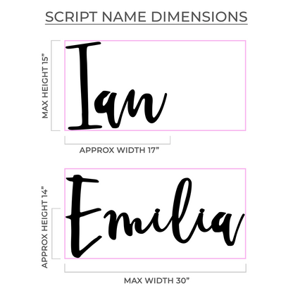 30” Pink Mirror Large Personalized Name Sign Name Sign - VividEditions