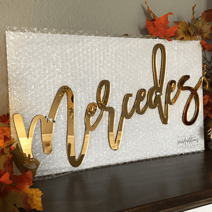36” X-Large Personalized Name Sign, Acrylic or Wood Name Sign - VividEditions