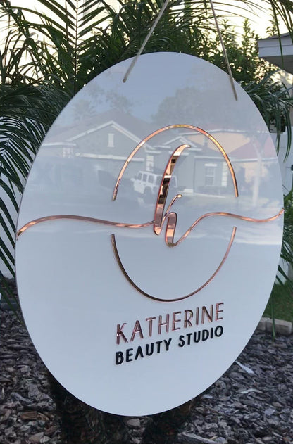 Round 3D Acrylic Business Sign