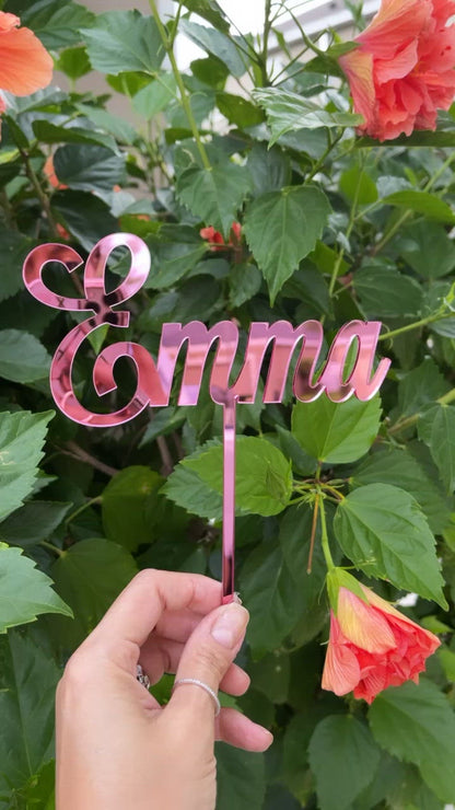 Personalized Name Cake Topper, Acrylic or Wood
